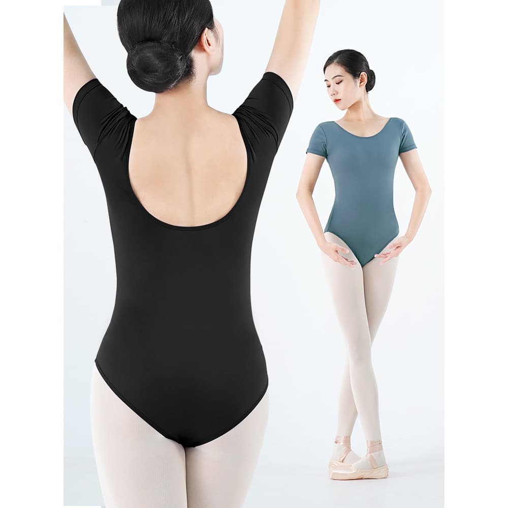Terno de prática de balé adulto feminino de manga curta terno de dança de uma peça exame de arte dança chinesa Bodysuit