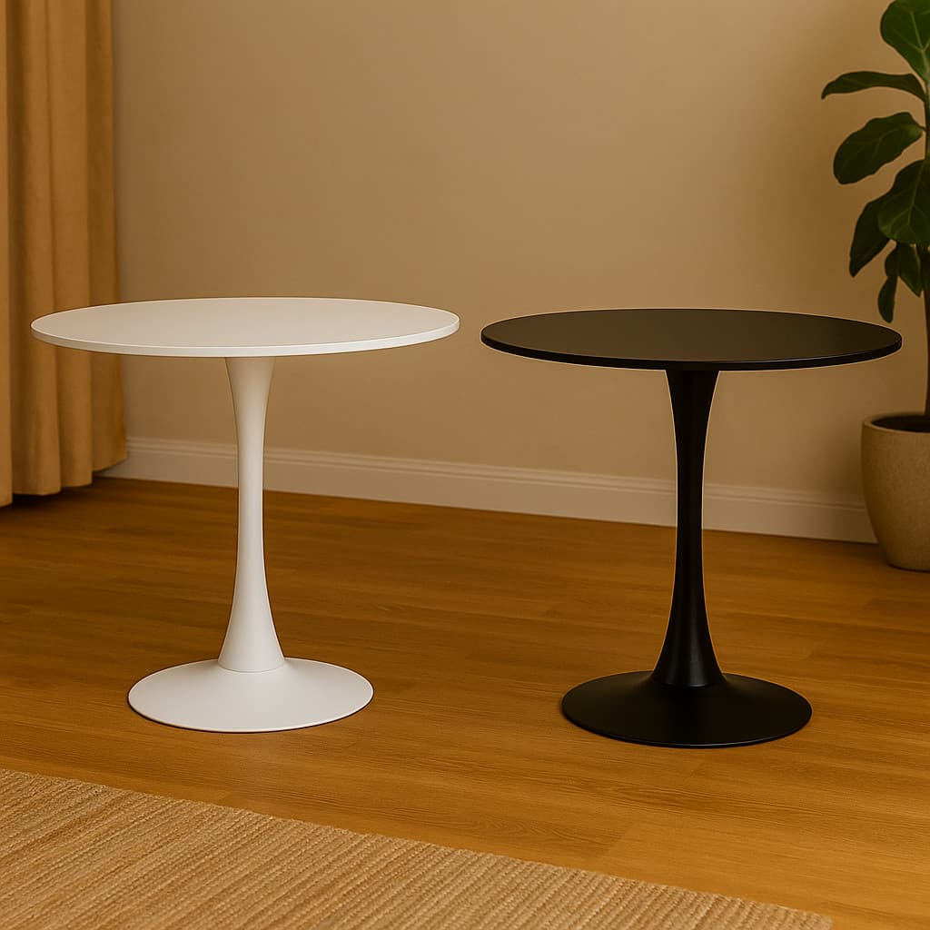 Mesa De Jantar Saarinen Tulipa Redonda  75cm de Altura e 80cm de Diametro Mdf Cores Variadas