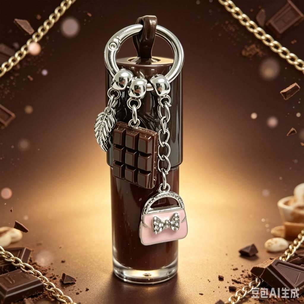 Lip Gloss Labial chocolate com chaveiro Lib Bunny -PinK CraPe