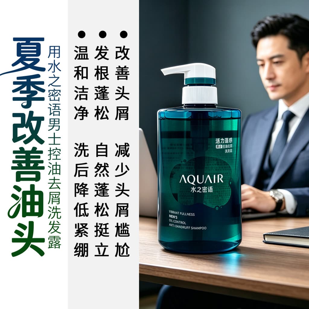 Palavras secretas de água japonesa vitalidade fofo controle de óleo shampoo anticaspa shampoo refrescante masculino fofo