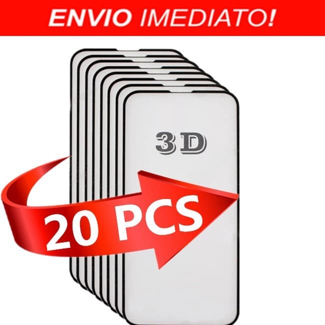 Kit 20 Película De Vidro Temperado 3D Para Iphone  6/7/8 Plus Xs Xr 11 Pro Max 12 13 14 Pro max