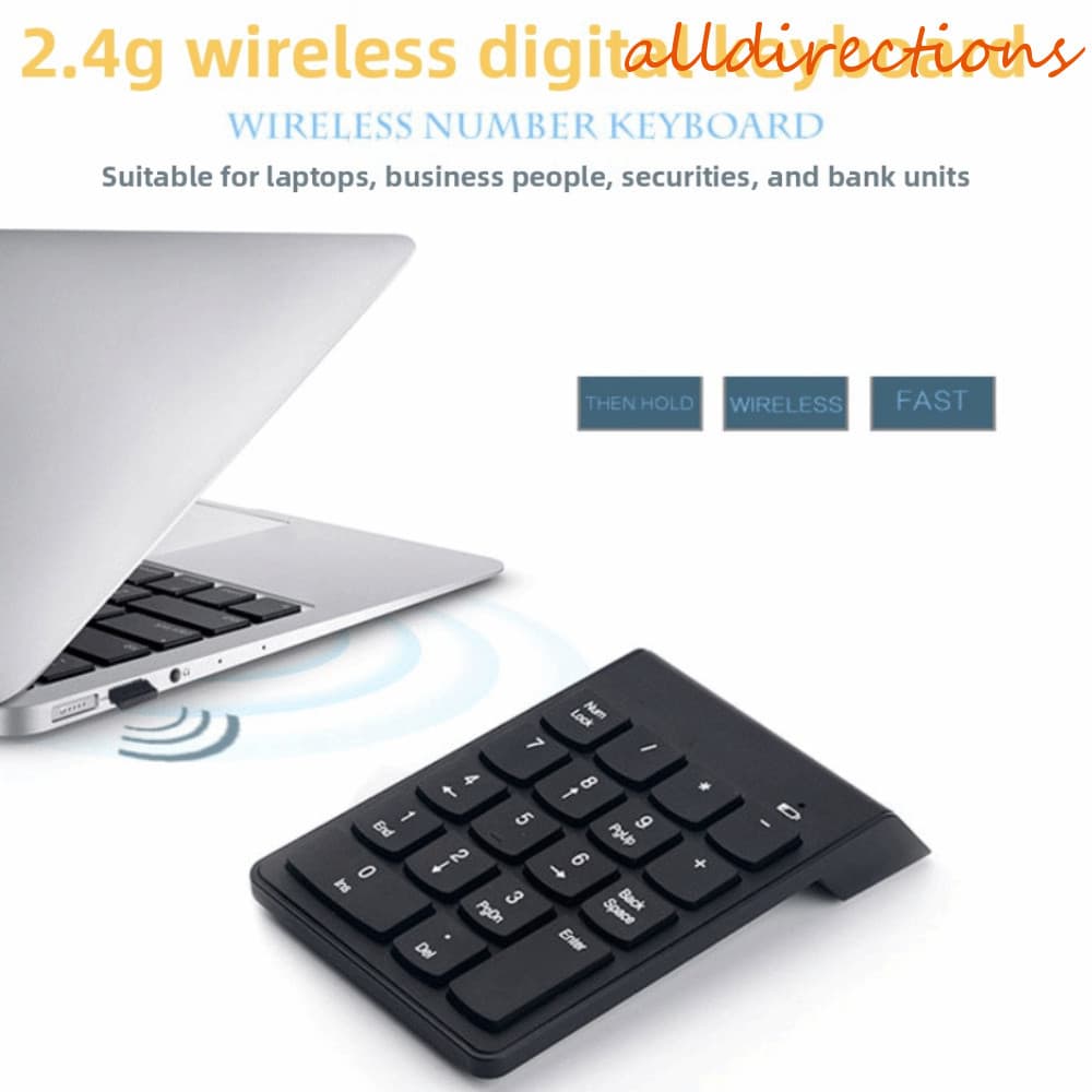 ALLDIRECTIONS Mini Teclado Digital , Sem Fio Com Design Fino De 18 Teclas Numérico Bluetooth