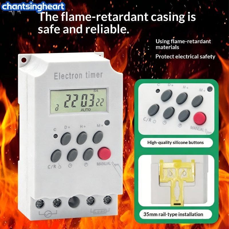 CHANT Interruptor Temporizador Digital 30A 220V 16 ON/OFF Programável 24H 7 Dias Relé Semanal Para Iluminação Doméstica