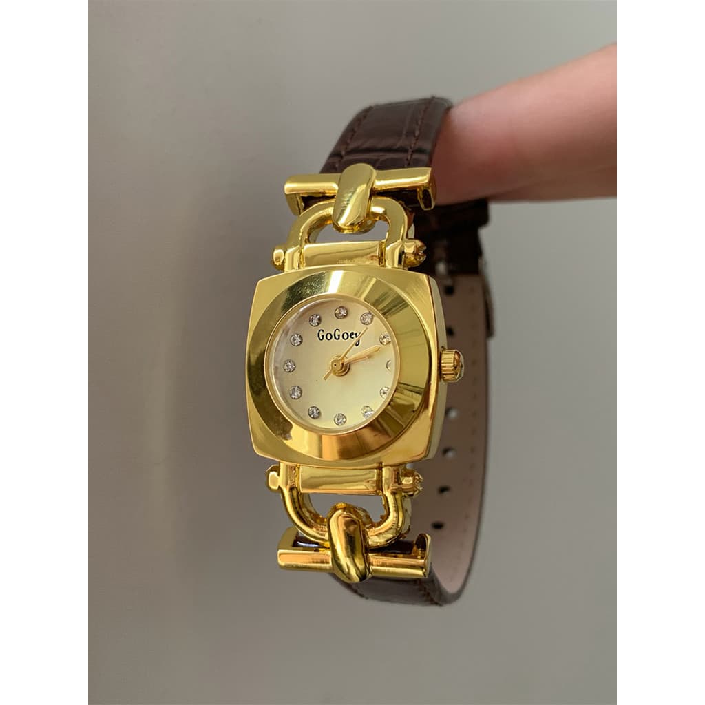 relogio feminino luxo relogio feminino pequeno Pequeno disco quadrado relógio de diamante feminino estudante escritório