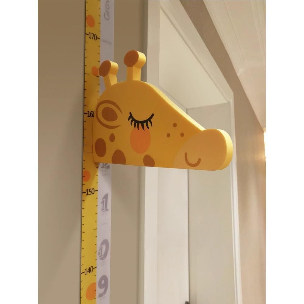 Adesivos de parede para medição de altura infantil 3d Sucção magnética tridimensional não machuca a parede Girafa Instru