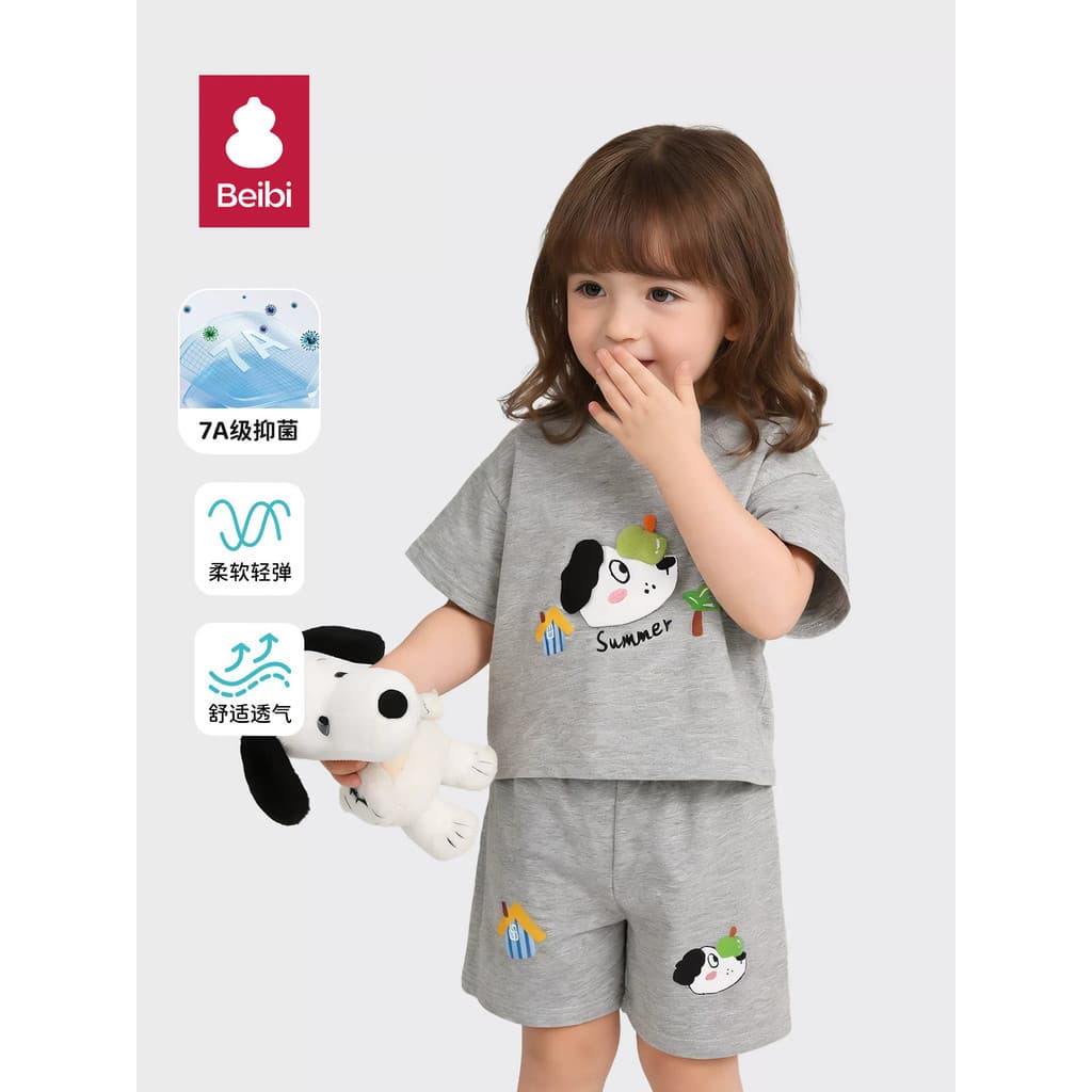 Crianças terno 2026 novo estilo roupas de verão meninos dividir Shorts de manga curta bebê menina roupas de bebê de duas