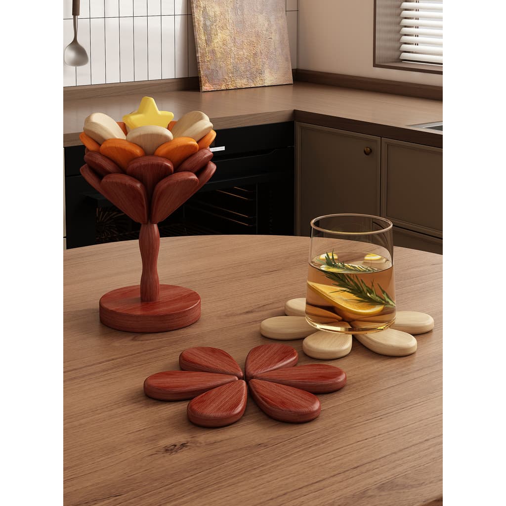 High-End sentimento buquê tapete de isolamento térmico decoração de mesa criativo uma árvore Placemat madeira maciça Ant