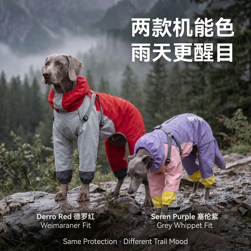 Capa de chuva para cachorro grande com capuz, quatro estações, coberta com cauda, à prova d'água, roupas para cães
