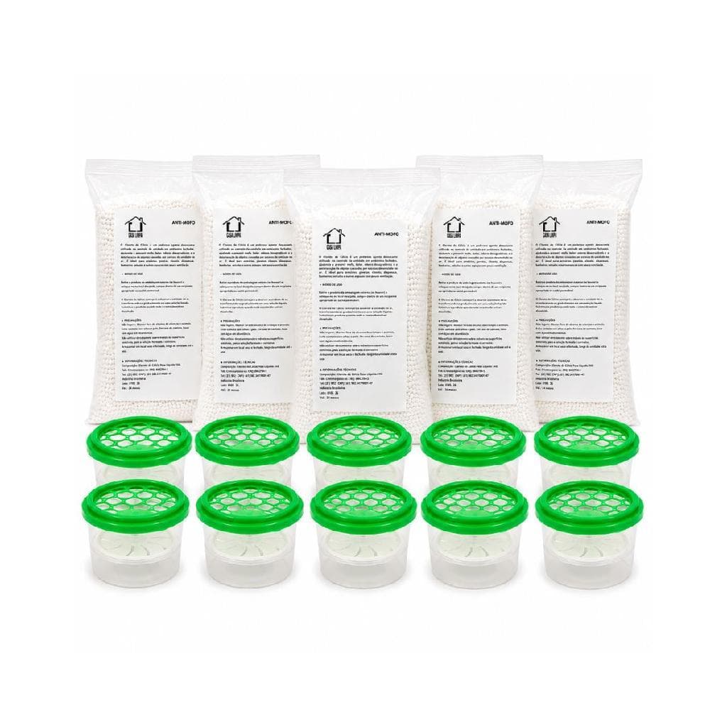 Kit 5 Anti mofo Tira Umidade Odor Mau Cheiro Casa Limpa 5KG