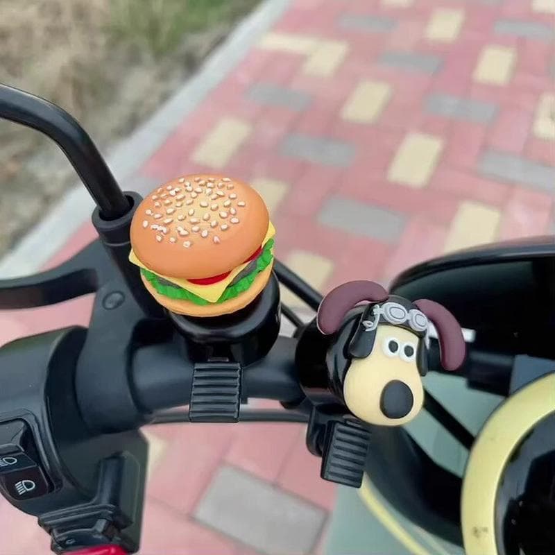 Hambúrguer dos desenhos animados sino de bicicleta Super alto chifre das crianças Mountain Bike Universal Scooter decora