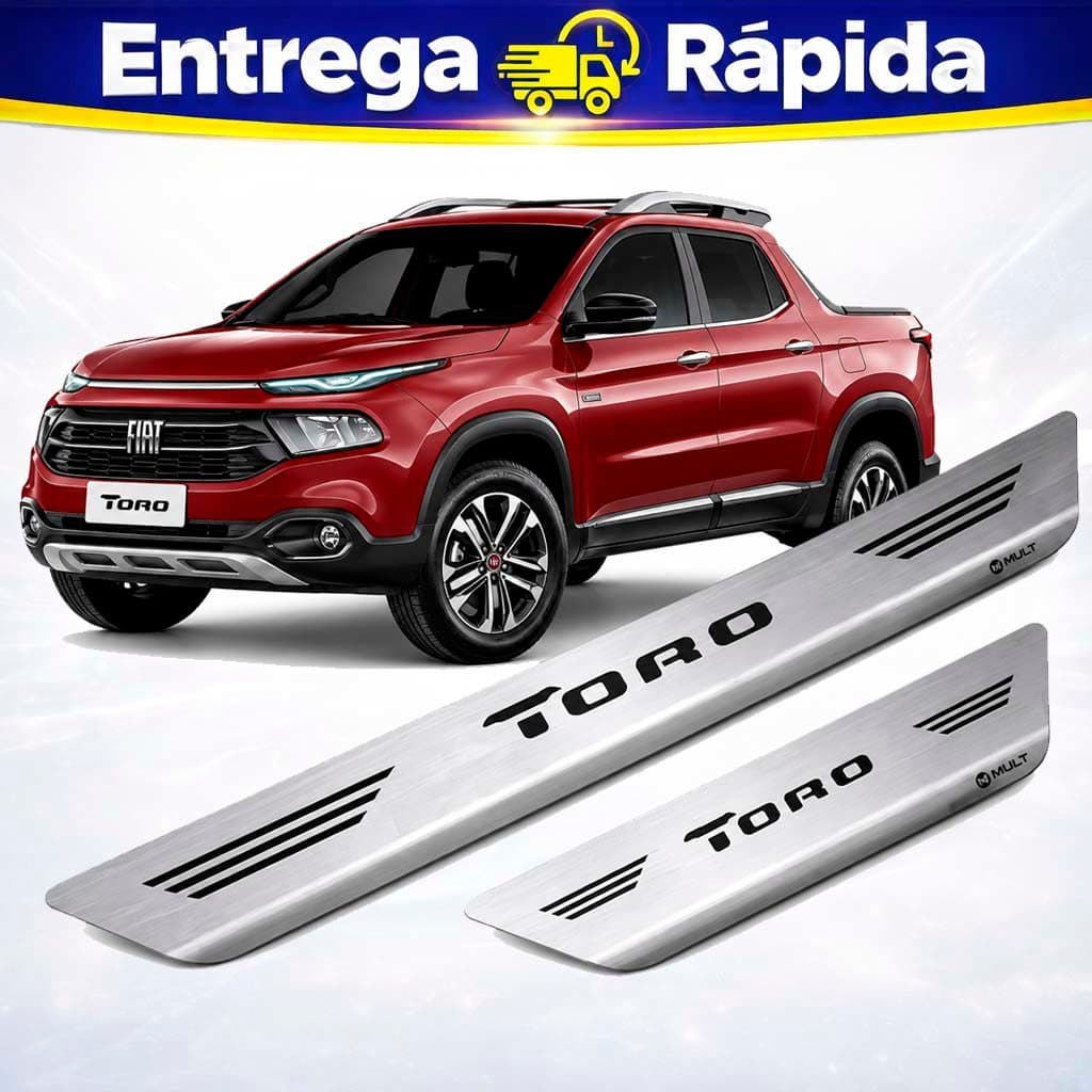 Jogo de Soleira Aço Inox Escovado Fiat Toro 2016 a 2024 Mult 11105