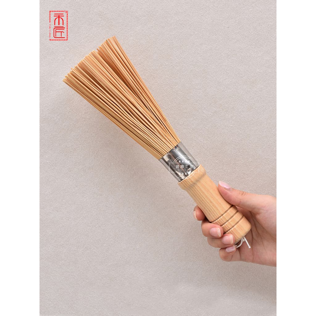 Hejiang Escova de lavagem de panelas domésticas à moda antiga Cozinha não machuca escova de limpeza de panelas Cabo de m