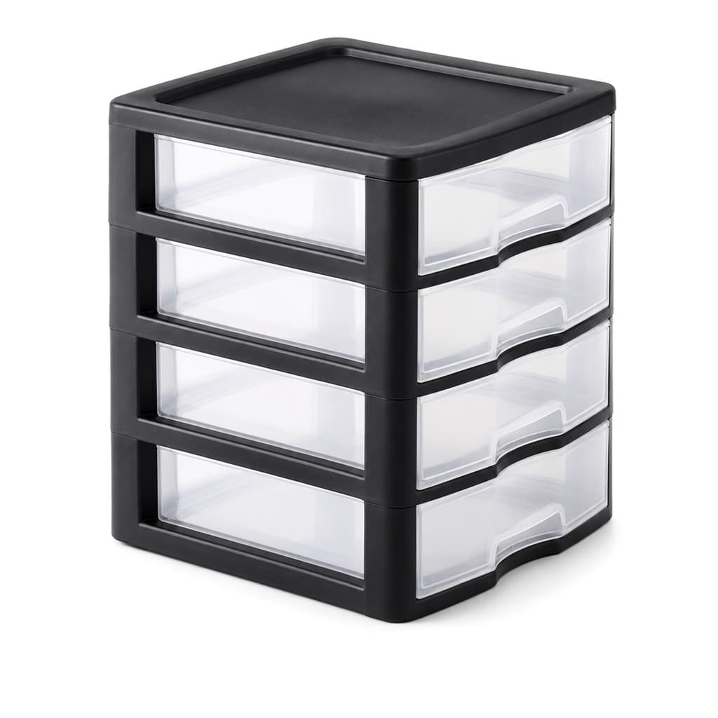 Gaveteiro De Mesa 4 Gavetas Organizador Plástico Compacto Multiuso Para Acessórios