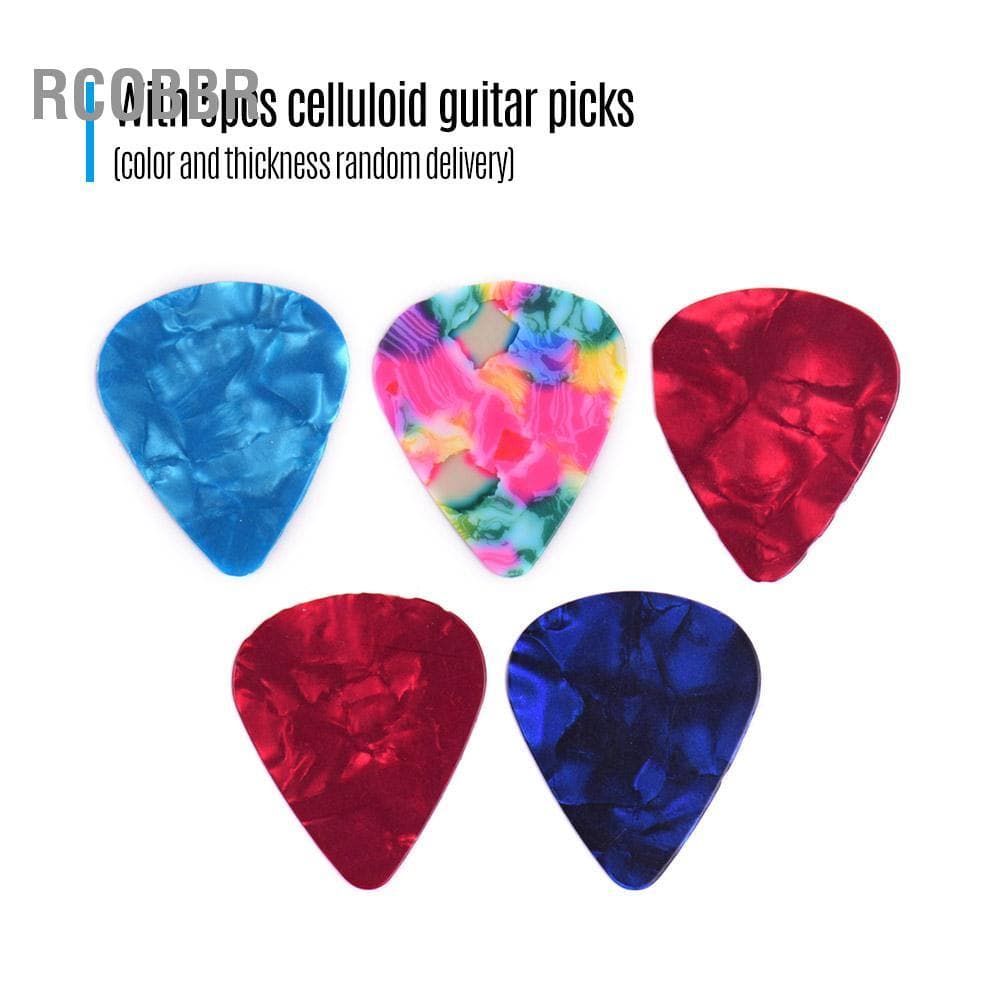 Rcobbr Rcobbr SIUKE Couro Guitarra Palhetas Titular Caso Saco Forma com Chaveiro 5pcs Celulóide Cordas Instrumento