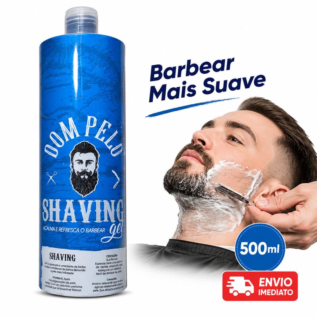 Shaving Gel Dom Pelo 1L Gel Para Barbear Profissional