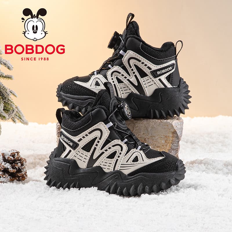 Bobo sapatos infantis sapatos de lã infantil 2026 novo estilo inverno meninos sapatos esportivos engrossados meninos gra