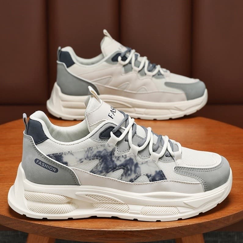 Sapatos masculinos outono 2025 novo estilo verão na moda All-Match adolescente esportes lazer correndo de sola grossa ma