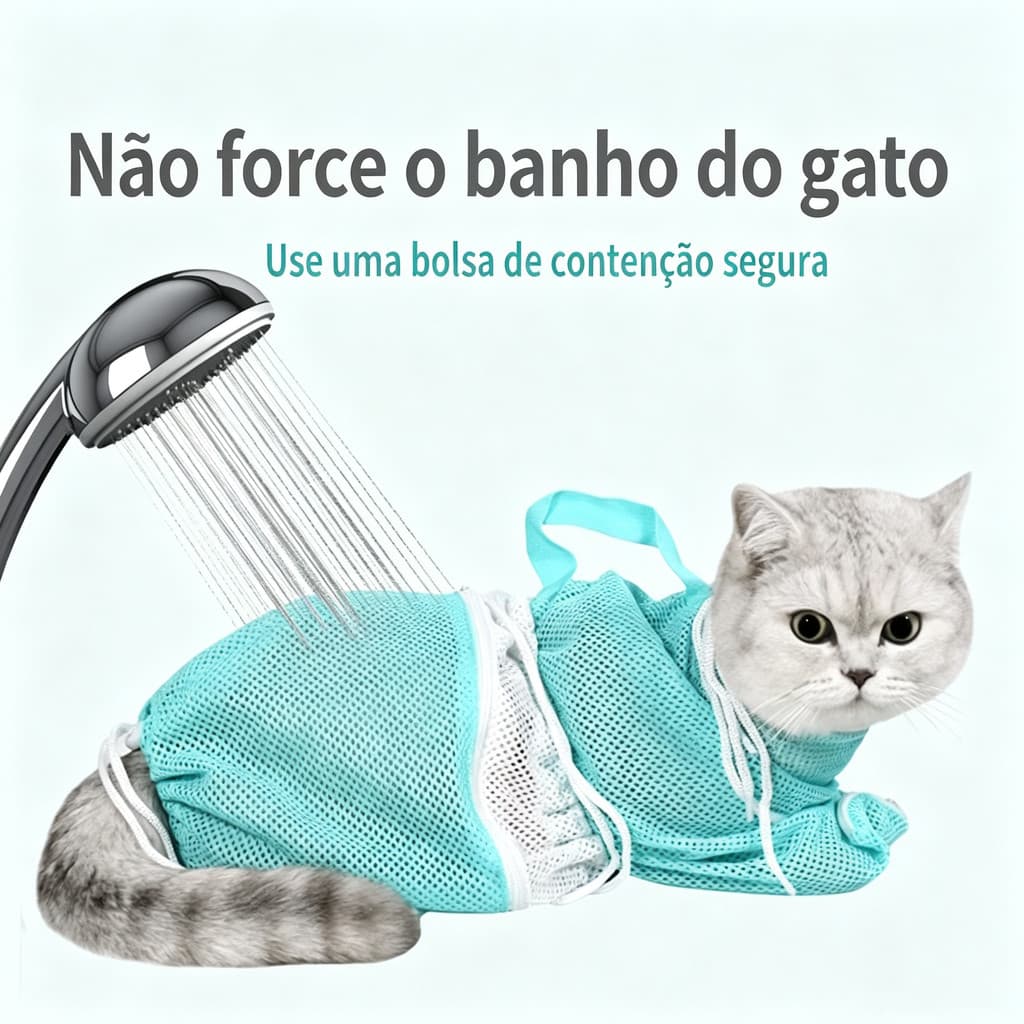 Bolsa multifuncional aprimorada para banho de gatos, bolsa de contenção segura para banho, corte de unhas e prevenção de