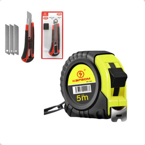 Kit Trena 5m e Estilete Profissional com Trava 33mm e 3 Laminas