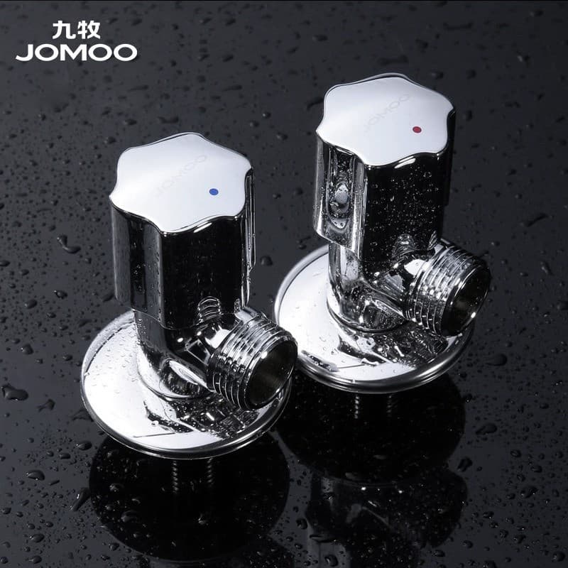 Válvula angular de utensílios sanitários Jiumu Acessórios de válvula triangular quente e fria espessada Válvula de oito