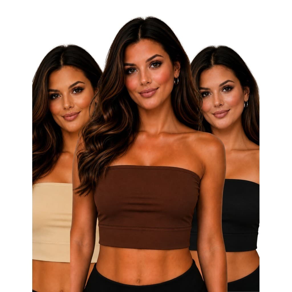 Kit 3 Cropped Feminina Top Faixa Forro Duplo Tomara Que Caia