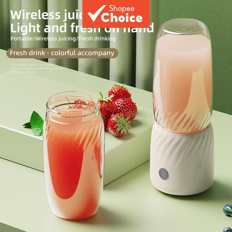 Copo Liquidificador Portátil, Mini Liquidificador Pessoal Recarregável por USB, Um Toque para Fazer Smoothies em Casa,
