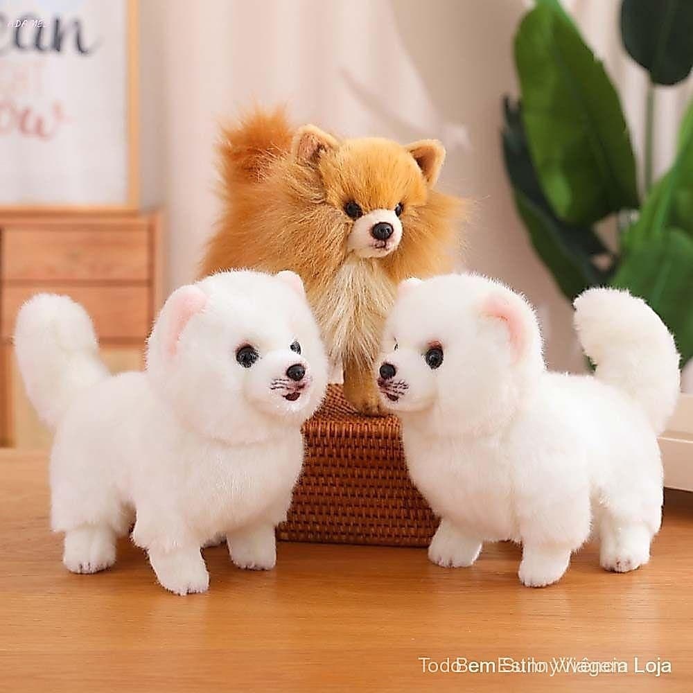 Brinquedo De Pelúcia ADAMES Pomeranian , Simulação De Animais Em Pé , Cachorro Da Pomerânia , Boneca Para Decoração De C