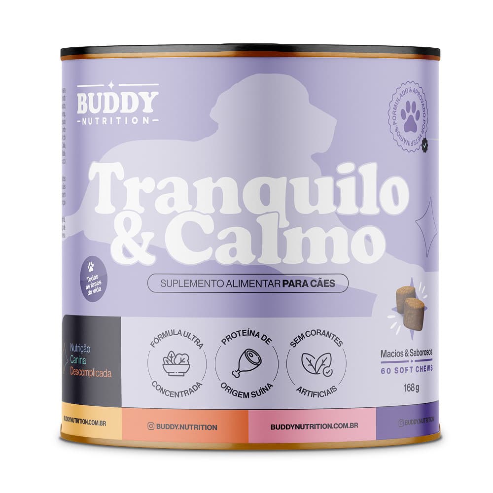 Suplemento Cães Buddy Nutrition Tranquilo e Calmo 168G