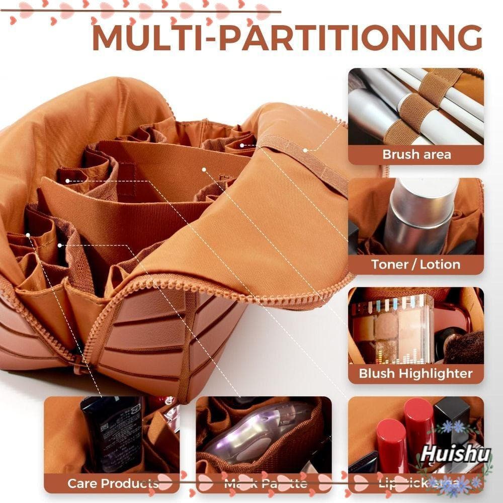 Bolsa De Maquiagem Para Viagem HUISHU , Cosmética Portátil De Grande Capacidade Armazenamento Prática Durável