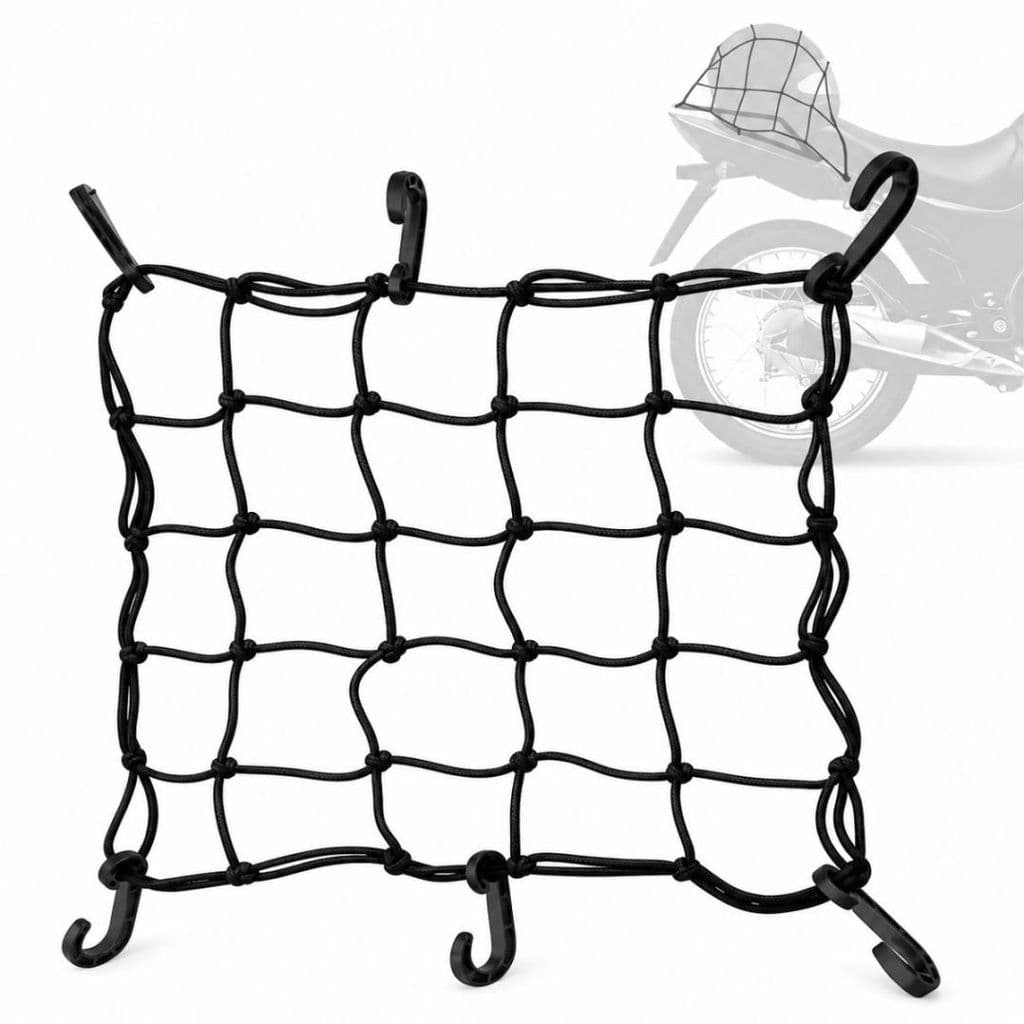Rede Elástica Capacete Bagageiro Moto Aranha 40x40cm