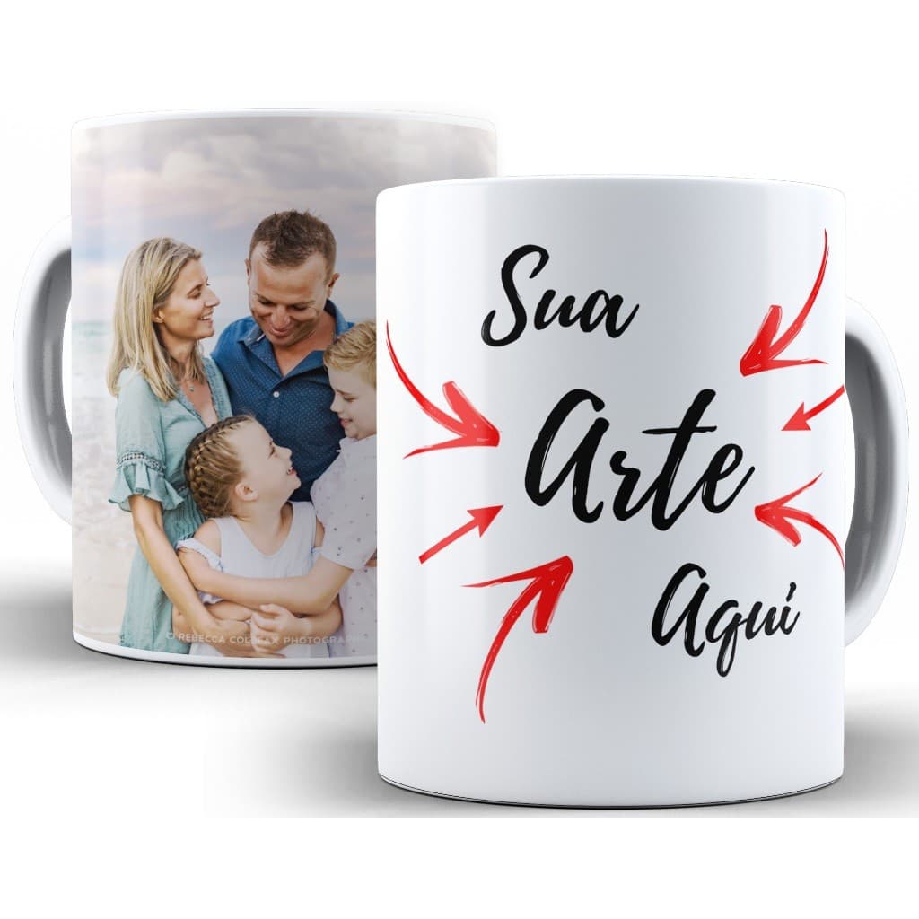 Caneca Com Sua Arte Imagem Ideia Personalizada Porcelana 325ml