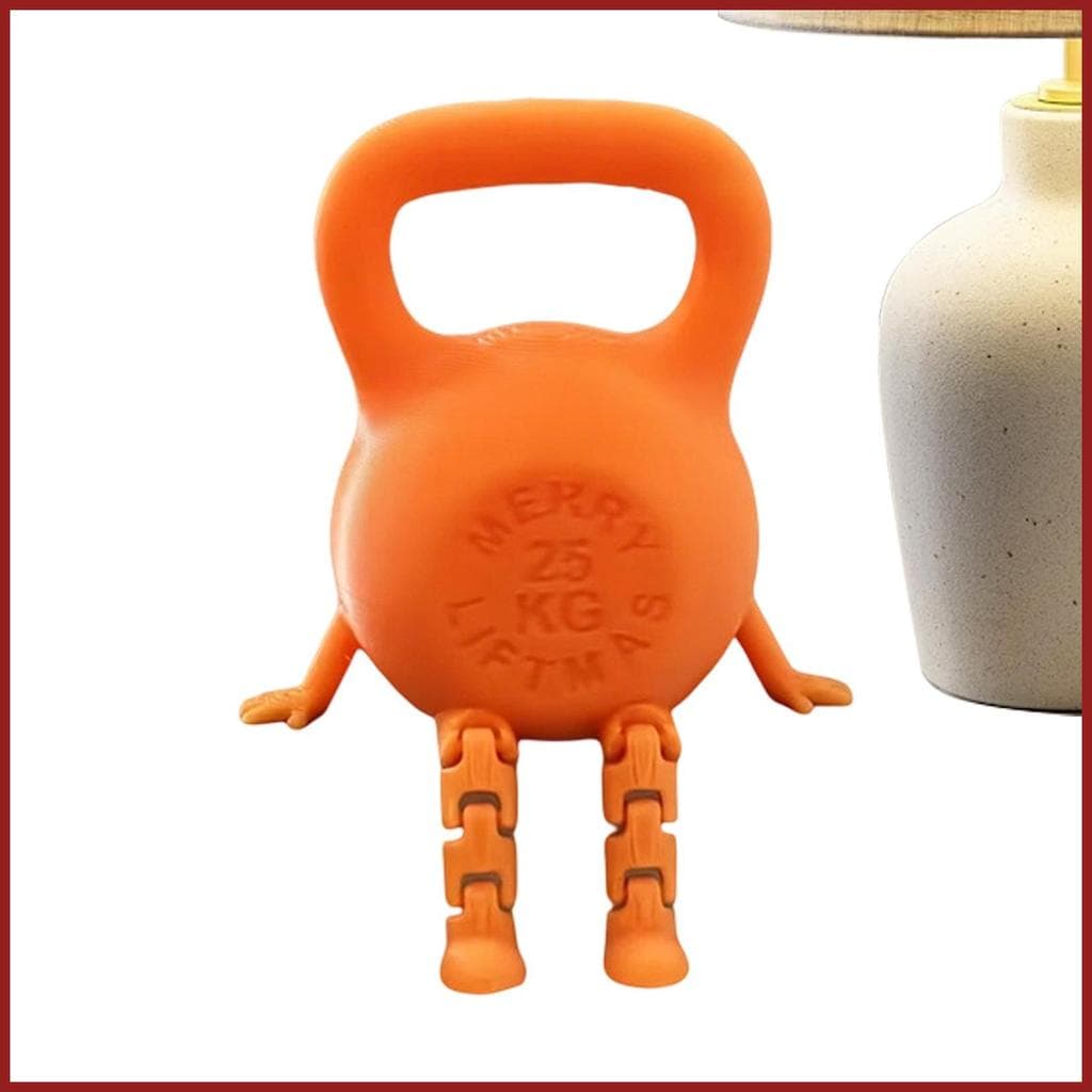 Figuras Impressas Em 3D Forma De Kettlebell , Juntas Flexíveis , Estatueta , Tema De Fitness , Esculturas , Decoração De