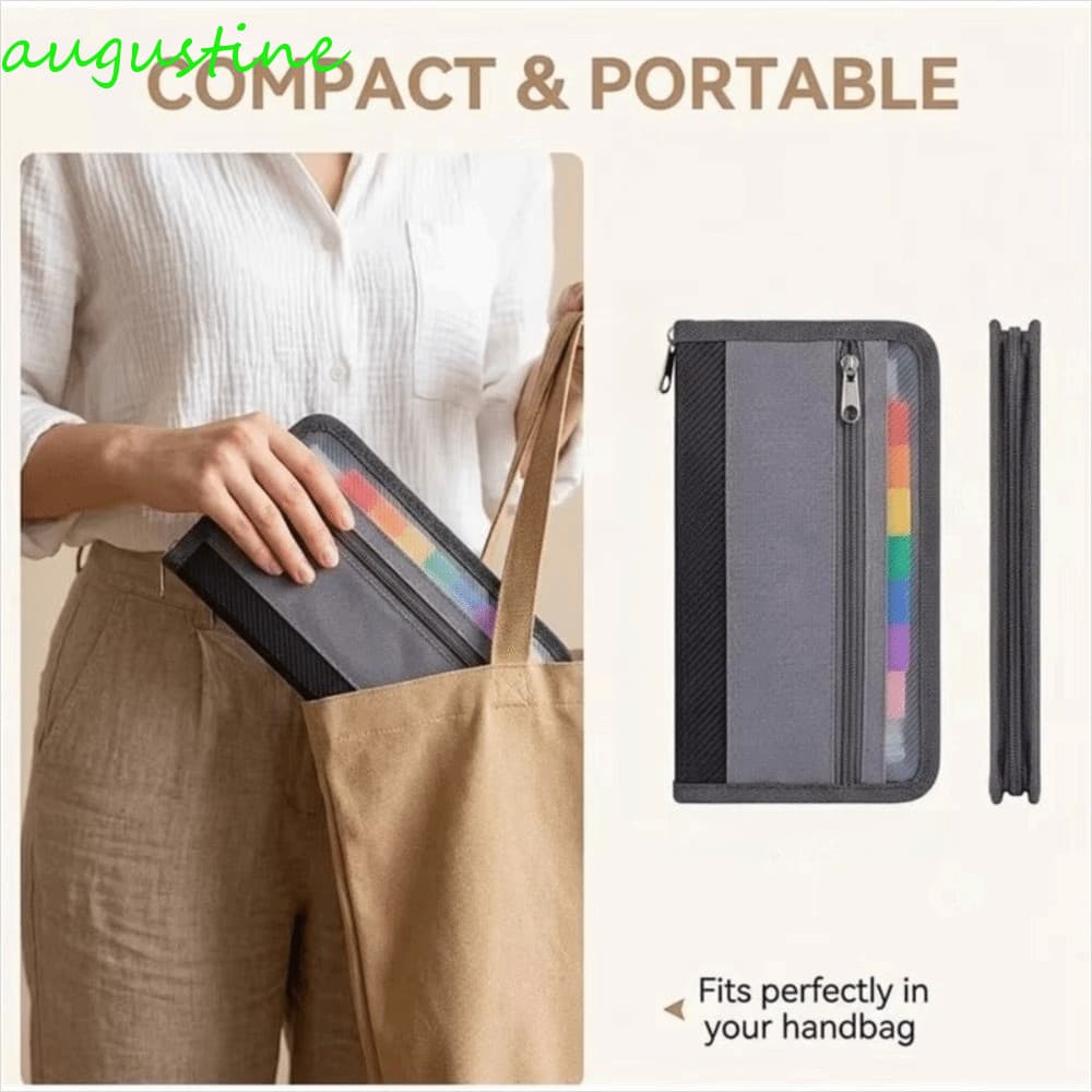 Organizador De Arquivos AUGUSTINE , Pastas De Arquivo Expansíveis De Grande Capacidade Com 13 Bolsos , Estojo Para Docum