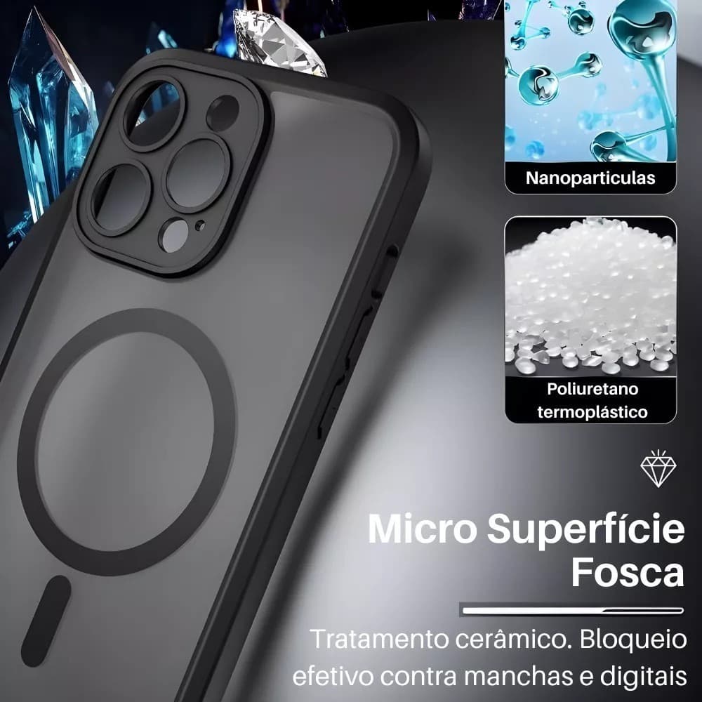 Capa Case Fosca Premium COLOR + Proteção Câmera Magsafe Para iPhone 11 12 13 14 15 16 PRO PROMAX