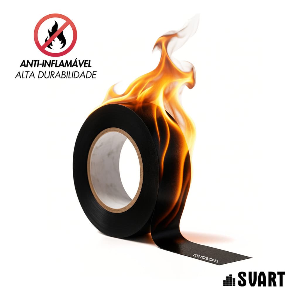 Fita Isolante Anti Chama Preta 10 Metros 19mm Elétrica Residencial e Automotiva Fios Cabos 750V AC