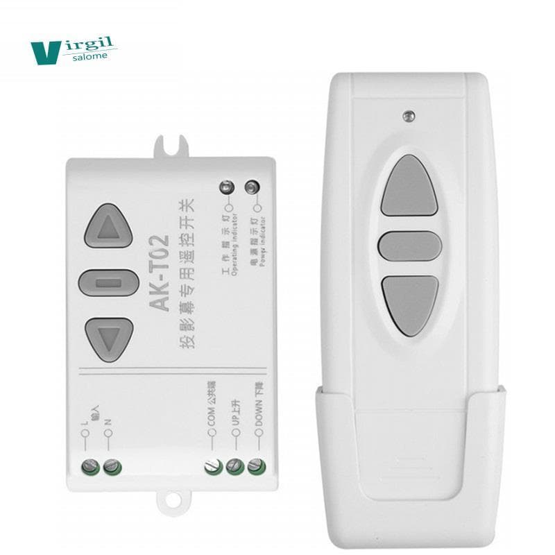 【new】AC85-250V Motor Interruptor Remoto Controlador Tela De Projeção Branco 433 Para Cima Baixo Frente Parada Reversa