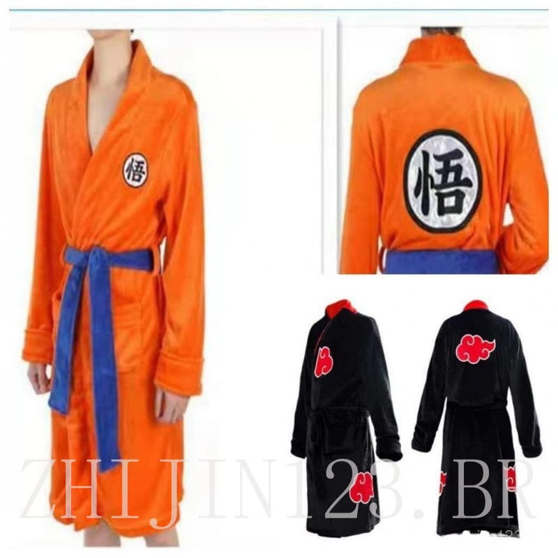 Roupas de Flanela para Adultos e Crianças Son Goku - Estilo Clássico e Confortável de Dragon Ball