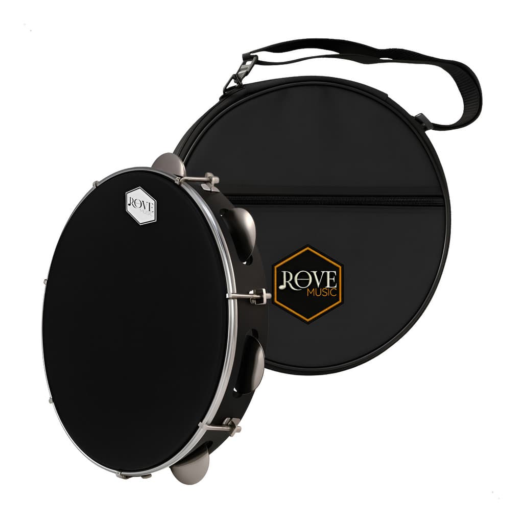 Pandeiro 10' Rove Music Pele Preta Phx 87abs C/ Capa Simples Preto