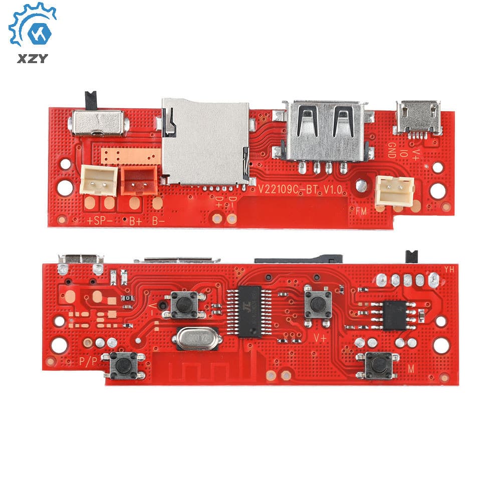 Placa Decodificadora Amplificadora De Áudio DC5V BT V109 Player-Mãe Amplificador MP3 Módulo Interface Micro USB
