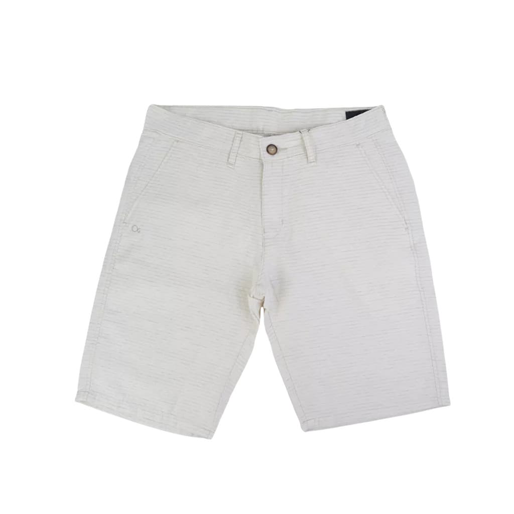 Bermuda Masculina Ogochi Bolso Faca Listrado Bege