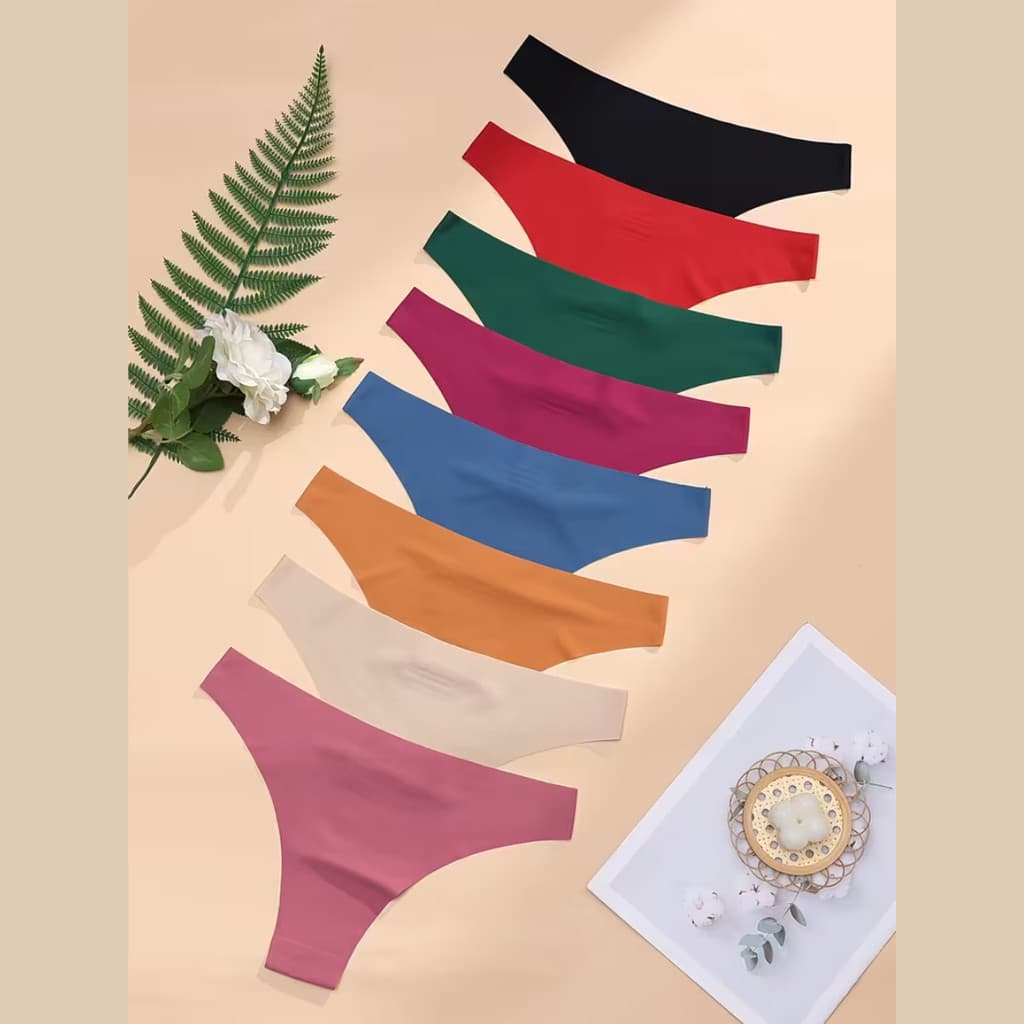 Kit 5 Calcinhas Sem costura Tanga corte a Laser Não Marca na Roupa