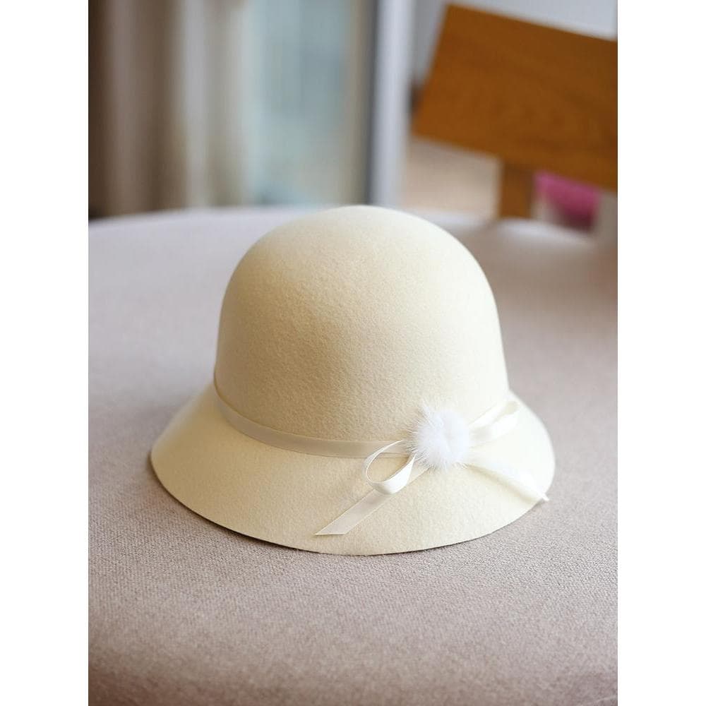 Chapéu de balde de lã de vison francês feminino outono inverno lã australiana chapéu superior celebridade pote chapéu el