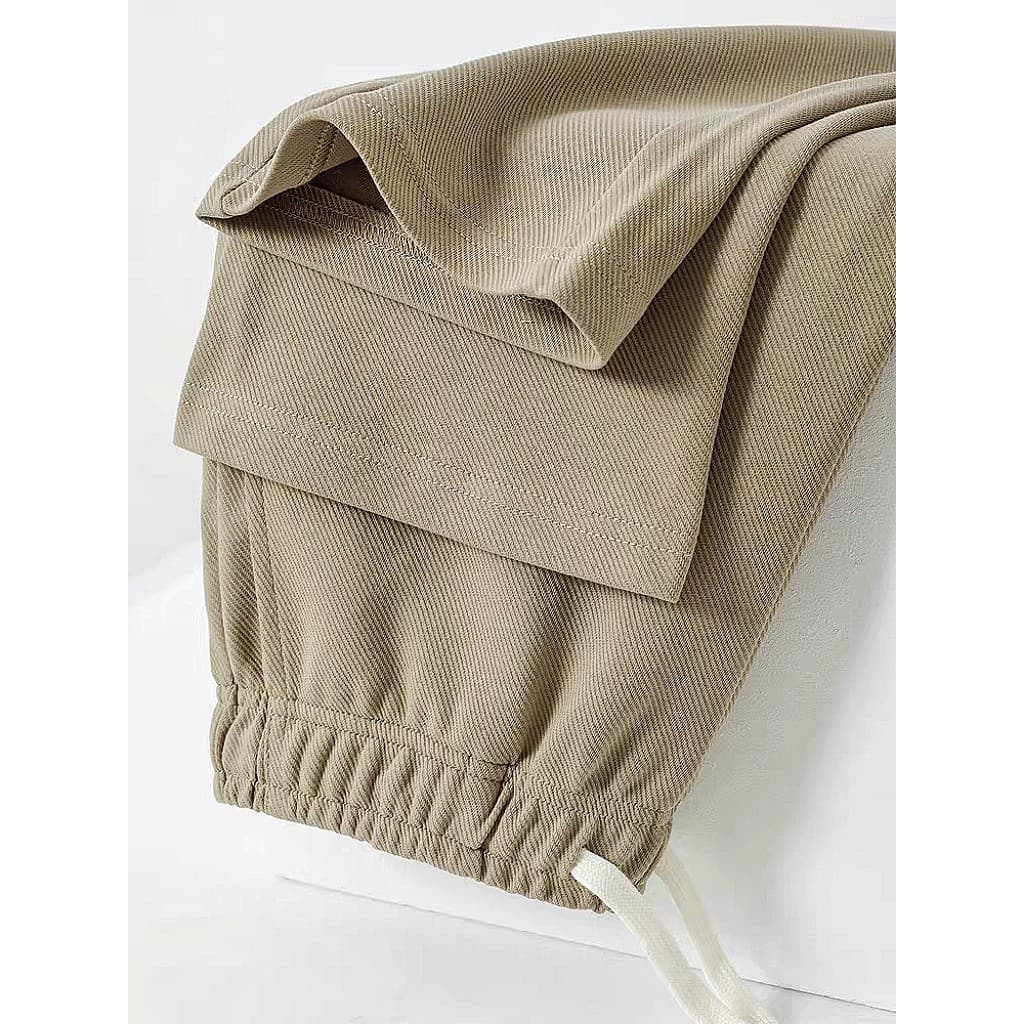 Verão estilo fino 320g sarja pesada cordão Drape reta Sweatpants cor sólida All-Match esportes calças casuais das mulher