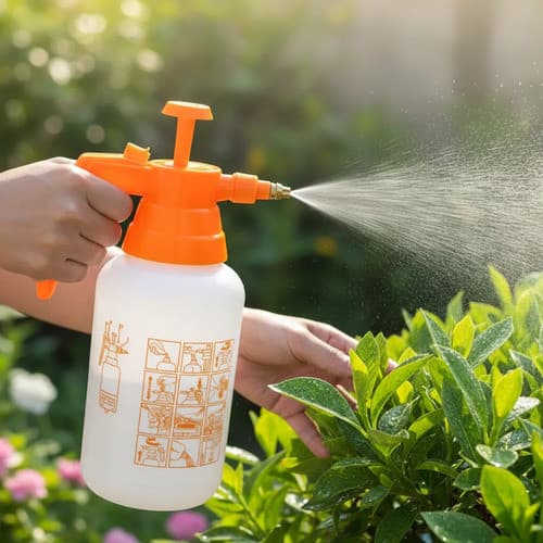 Pulverizador Plantas  Jardim Spray Manual Pressão 2 Litros Laranja E Branco