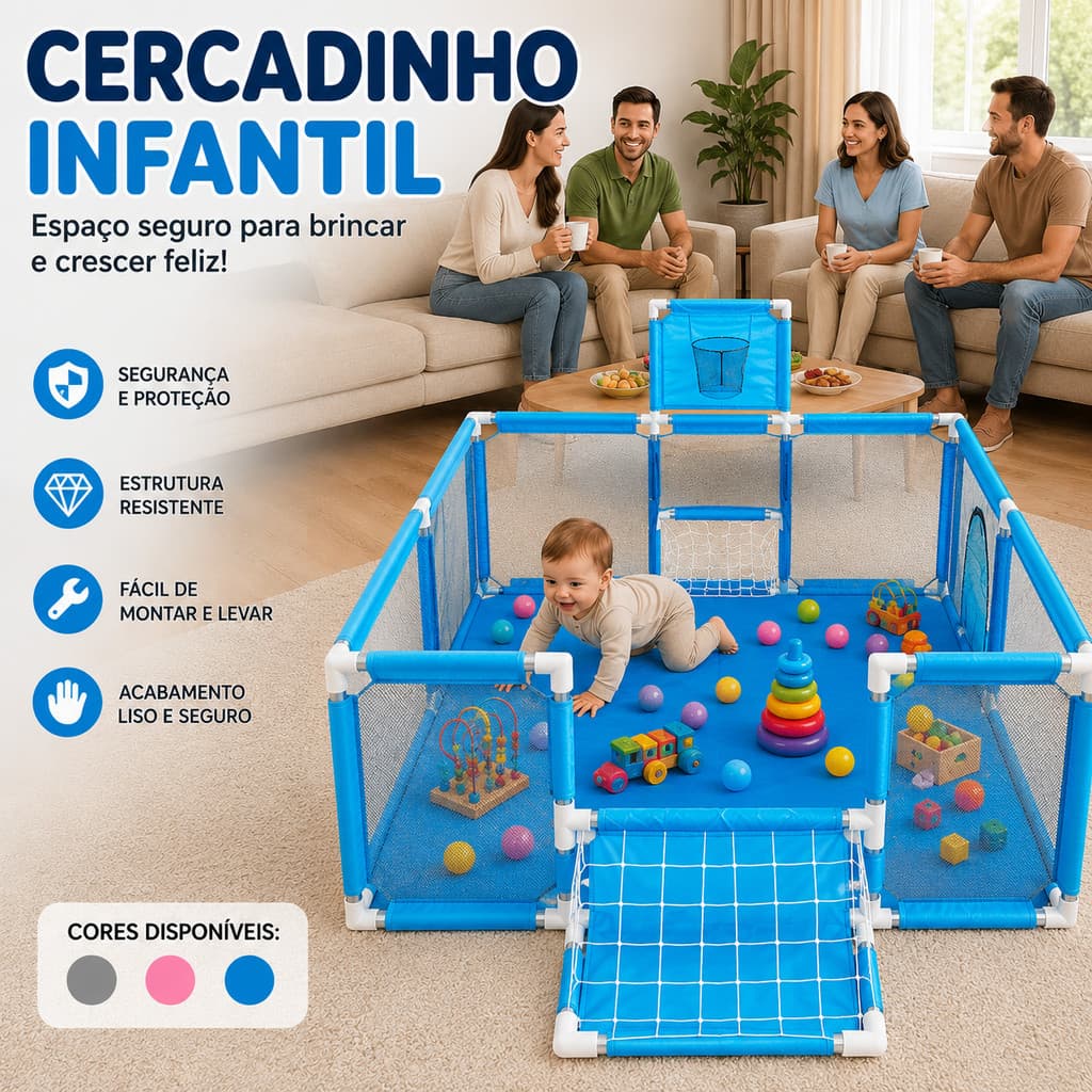Cercadinho Bebê Chiqueirinho grande portátil grade proteção infantil seguro para bebê criança menino menina brincar