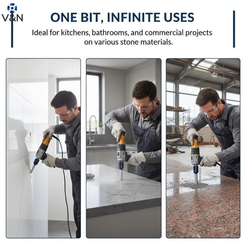 (V & N) M10 Broca Soldada A Vácuo Fresa De Precisão Para Rebarbadora Doméstica DIY Trabalho De Azulejo De Granito .