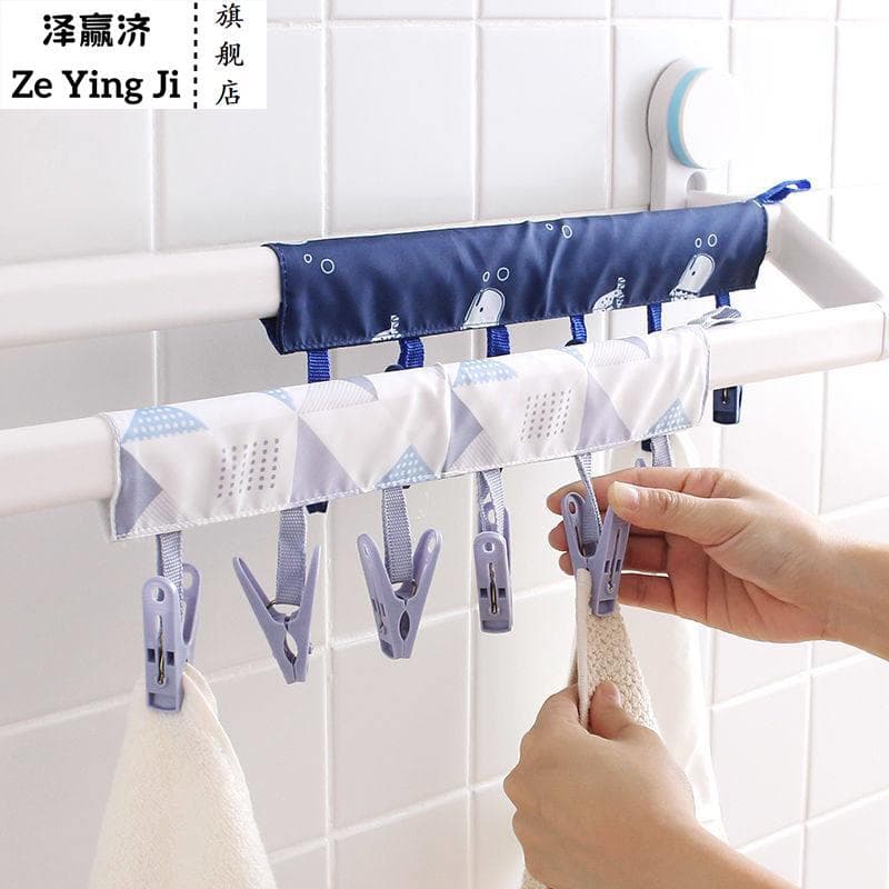 Cabide portátil para viagem, tecido dobrável, Velcro, prendedor de roupa para viagem, viagem de negócios, secagem de rou
