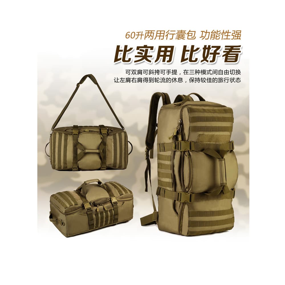 Ao ar livre 60L à prova dwaterproof água mochila de viagem tático bolsa de viagem grande capacidade saco de bagagem mont