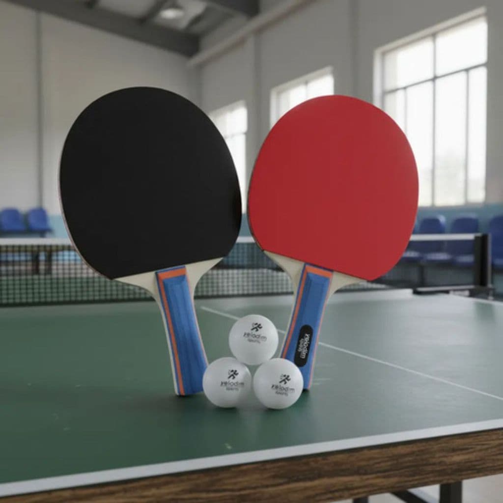 Kit Ping Pong Profissional com 2 Raquetes e 3 Bolinhas