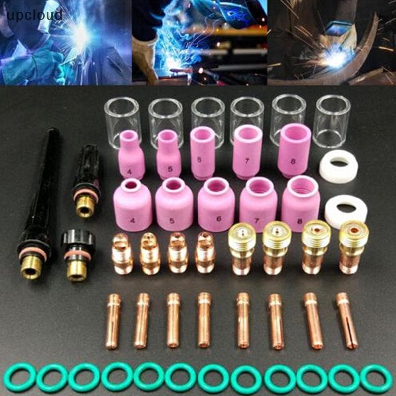 Novo kit De Copo De Vidro Com Lente De Gás Resistente , 49 Peças , Tocha De Soldagem tig Para wp-17/18/26 [Acima]